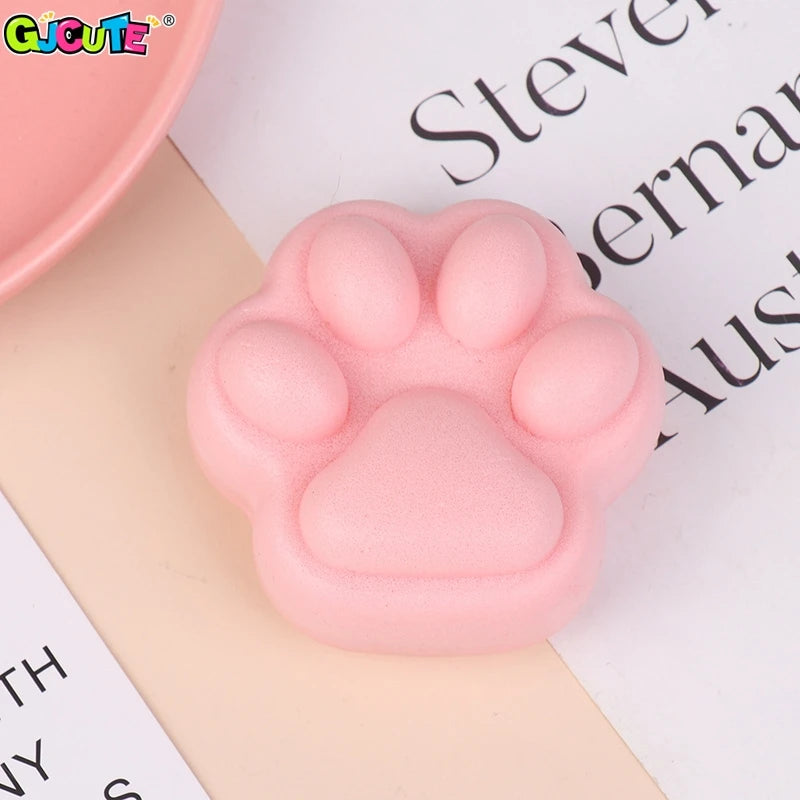 1Pcs Cute Pink Small Cat Paw Slow Rebound Fidget Toy Cat Foot Wet Soft Finger Pinch Decompression Squishy Toy Release Toys