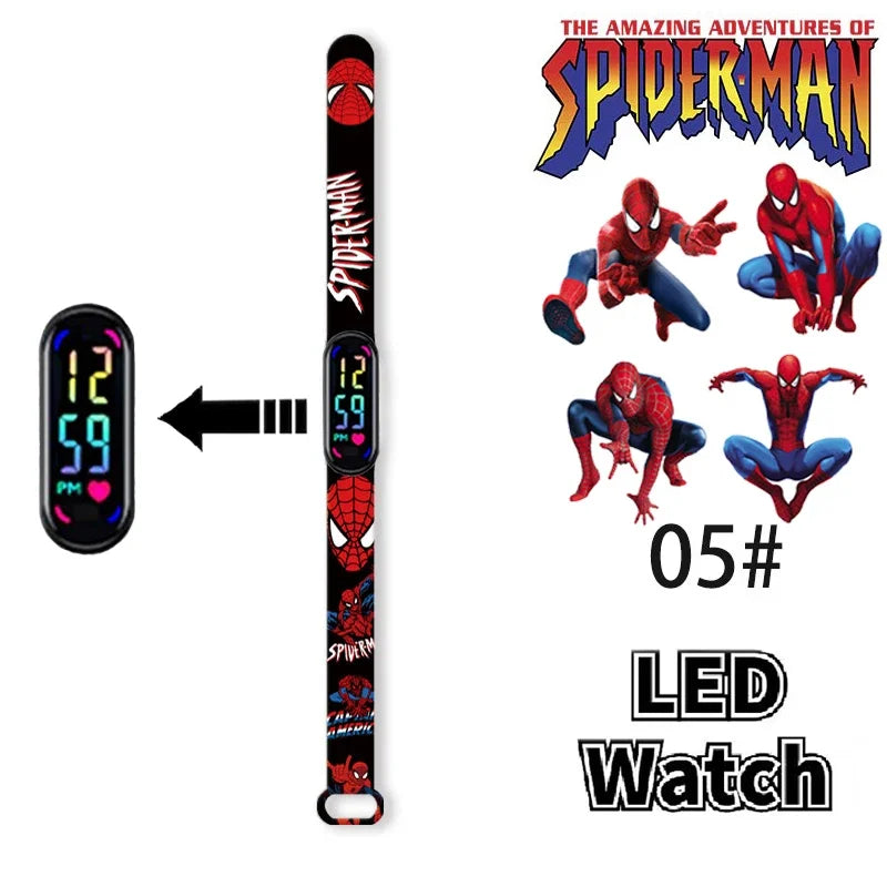 Spider Man 2 children's Luminous Watch LED Touch Waterproof Clock Sports