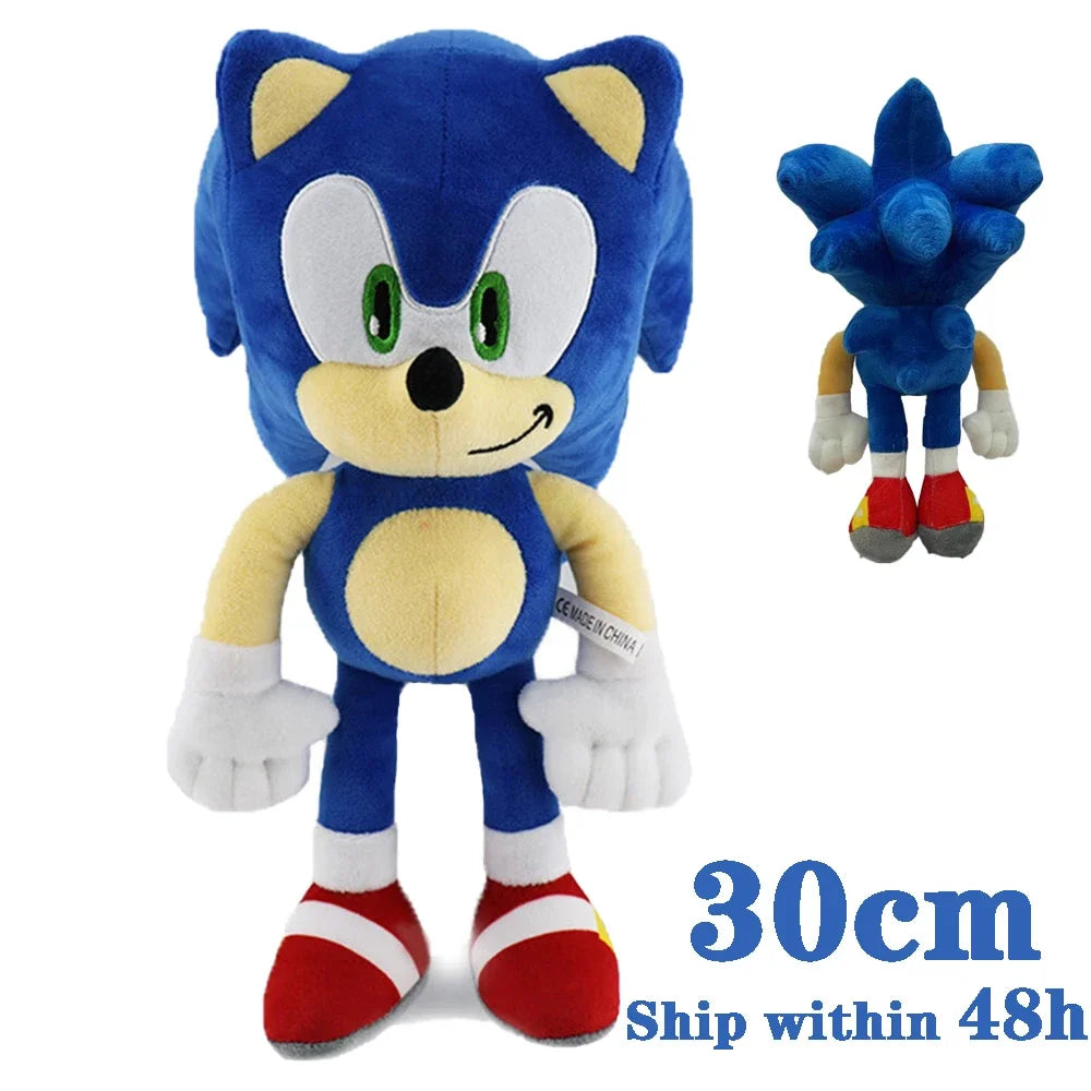 30CM Super Sonic Plush Toy  The Hedgehog Amy Rose Knuckles Tails Cute Cartoon Soft Stuffed Doll Birthday Gift For Children