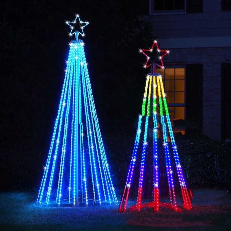 Animated Lightshow Cone Christmas Tree Led Yard Light Led String Lights Waterproof IP44 Home Xmas Outdoor Decoration US Plug