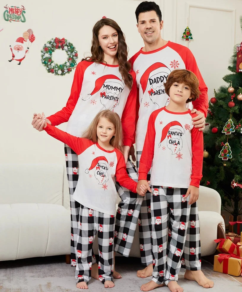 Family Christmas Matching Pajamas Xmas Santa's Child Print Pjs Adult Kids Outfit set Baby Jumpsuit Dog Clothes