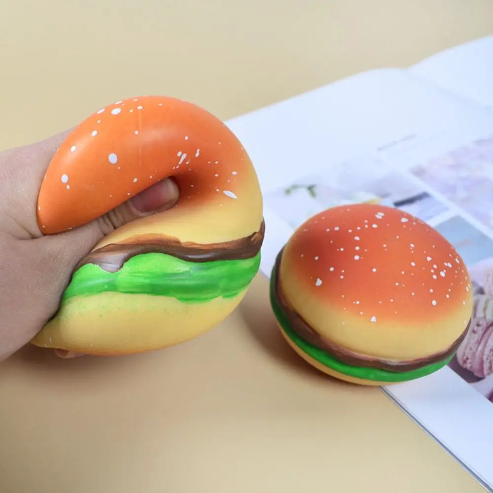 Squishy Hamburger Stress Ball Autism Sensory Toy Stress & Anxiety Relief Fidget Toys Ice-cream Pinch Decompression Toy for Adult