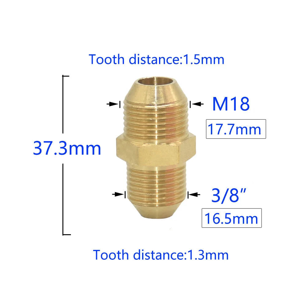 Brass M22 M14 M18 To 3/8" 1/2" 3/4" Thread Connector Transition Coupler Cleaning Copper Machine Repair Fitting