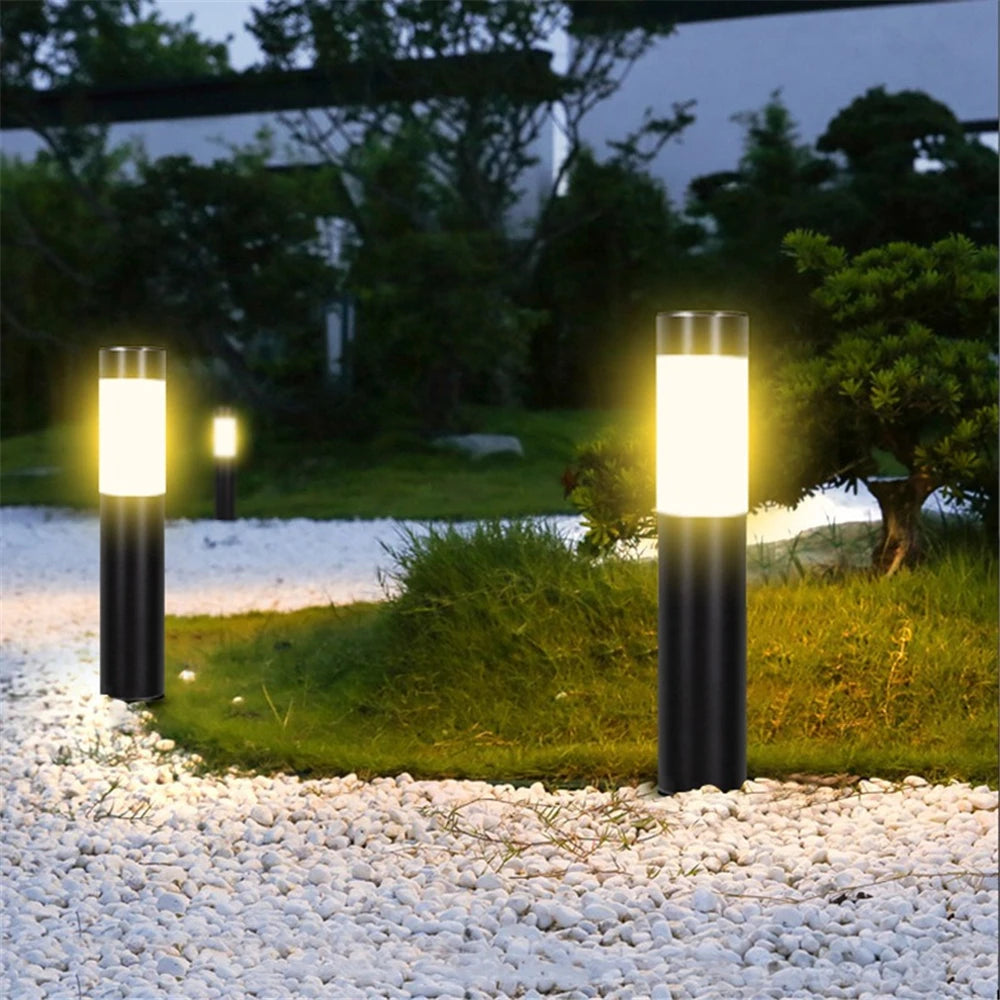 6Pakc Stainless Steel Solar Path Light LED Landscape Light Bollard Lights Waterproof Solar Outdoor Light Driveway Lawn Light