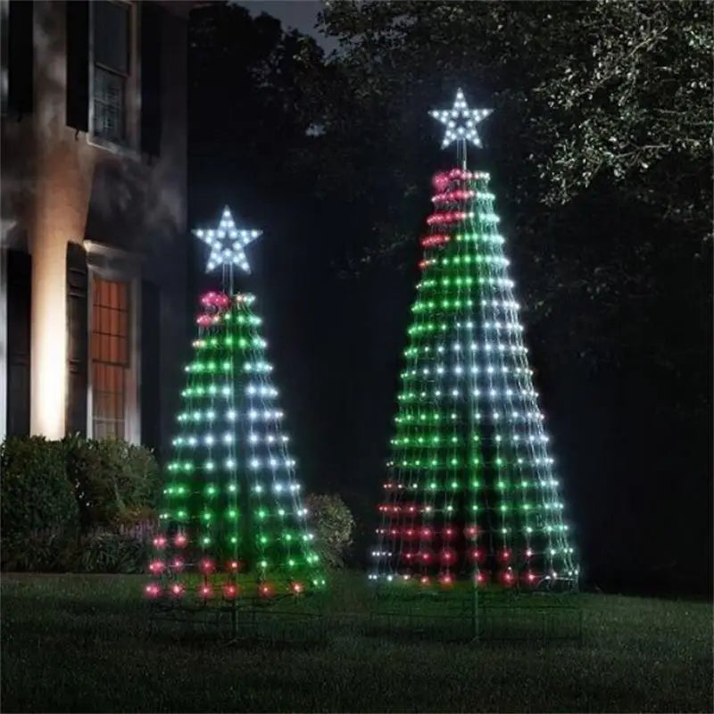 Animated Lightshow Cone Christmas Tree Led Yard Light Led String Lights Waterproof IP44 Home Xmas Outdoor Decoration US Plug