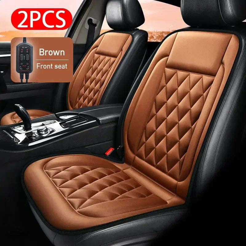 12V Heated Seat Cushion Winter Household Car Seat Cushion Cover Auto Interior Accessories Flocking Cloth Fast Heating Seat Cover