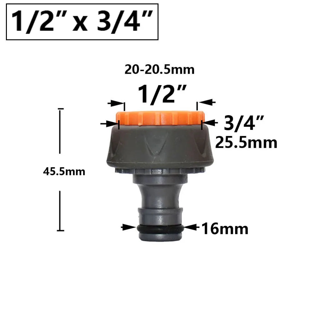 1/4" 1/2" 3/4" 1" Irrigation Garden Hose Connector Garden Tap 16mm Nipples Coupler Drip Irrigation System Waterstop Fittings