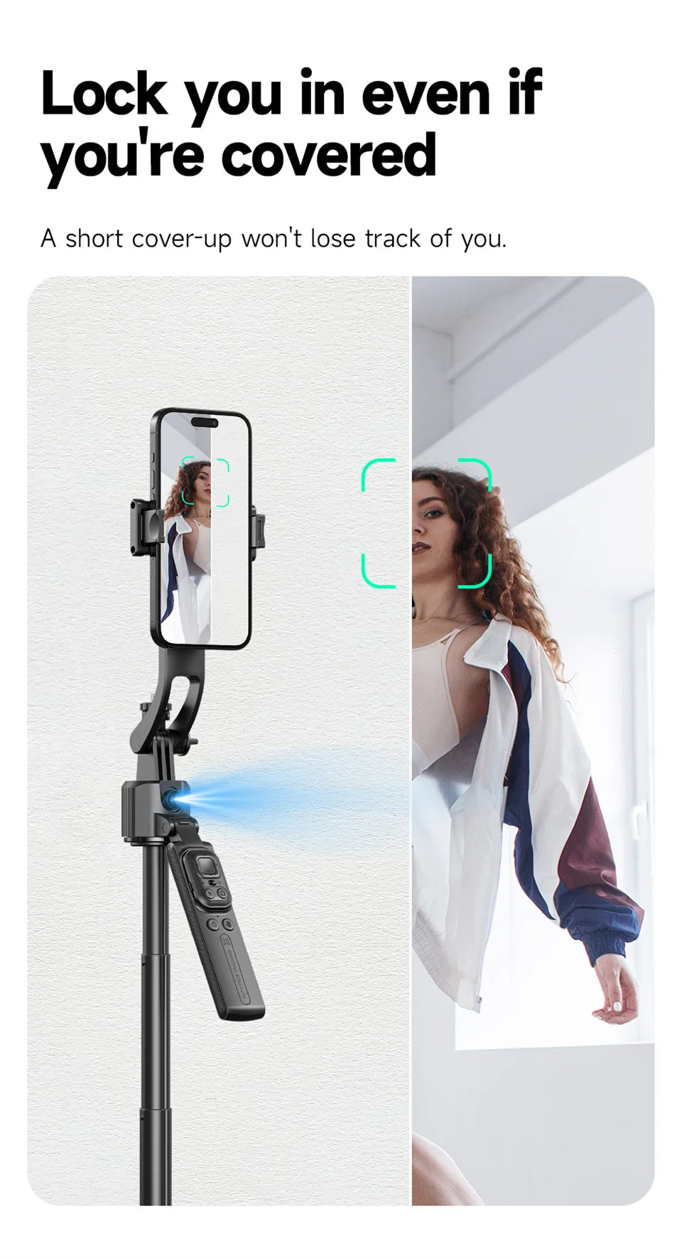 C17 Monopod 360° Auto-Rotation AI Tracking Shooting Tripod Bluetooth Shutter Fill Light For Phone Holder Wireless Selfie Stick