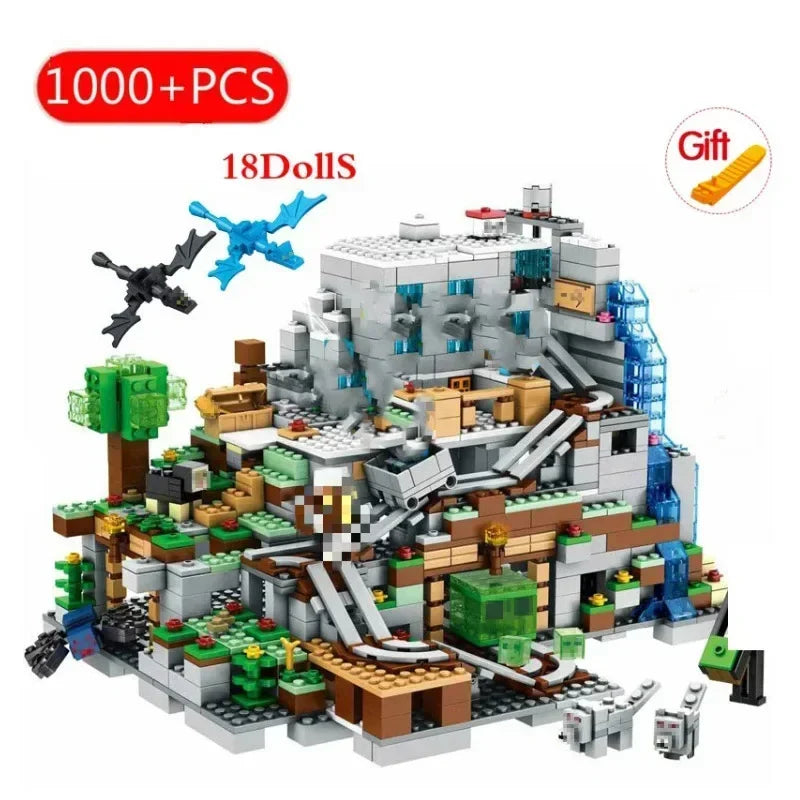 Hot Toys NEW MinecraftINGlys Send Flying Dragon For Building Blocks Mountain Cave Light Village Warhorse City Tree House Toys