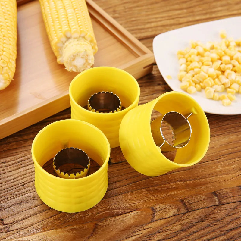 Quick Corn Thresher with Stainless Steel Blades Slicer Peeler Corn Cob Splitter Stripper Cutter Removing Kernels Kitchen Gadgets