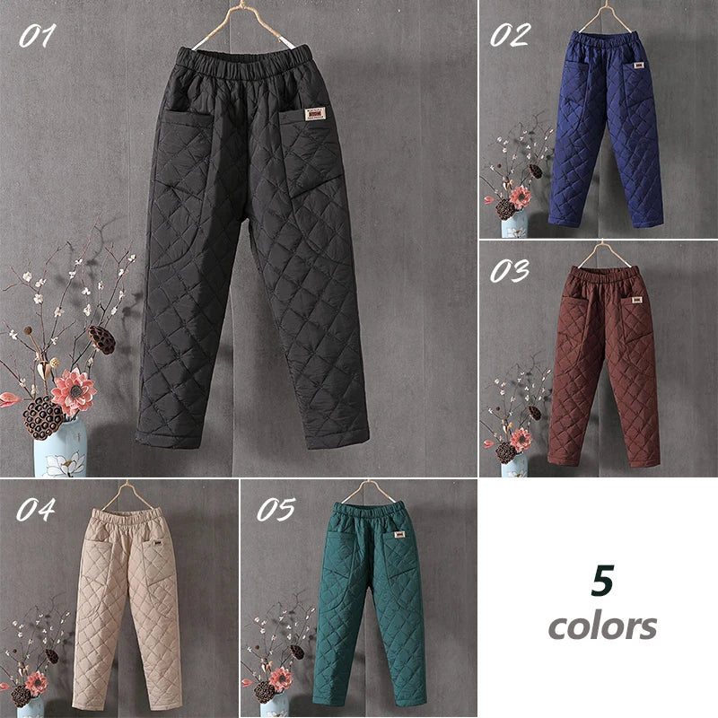 Hot Women Winter Pants Cotton Padded Thick Warm Trousers Waterproof Ski Pants Casual