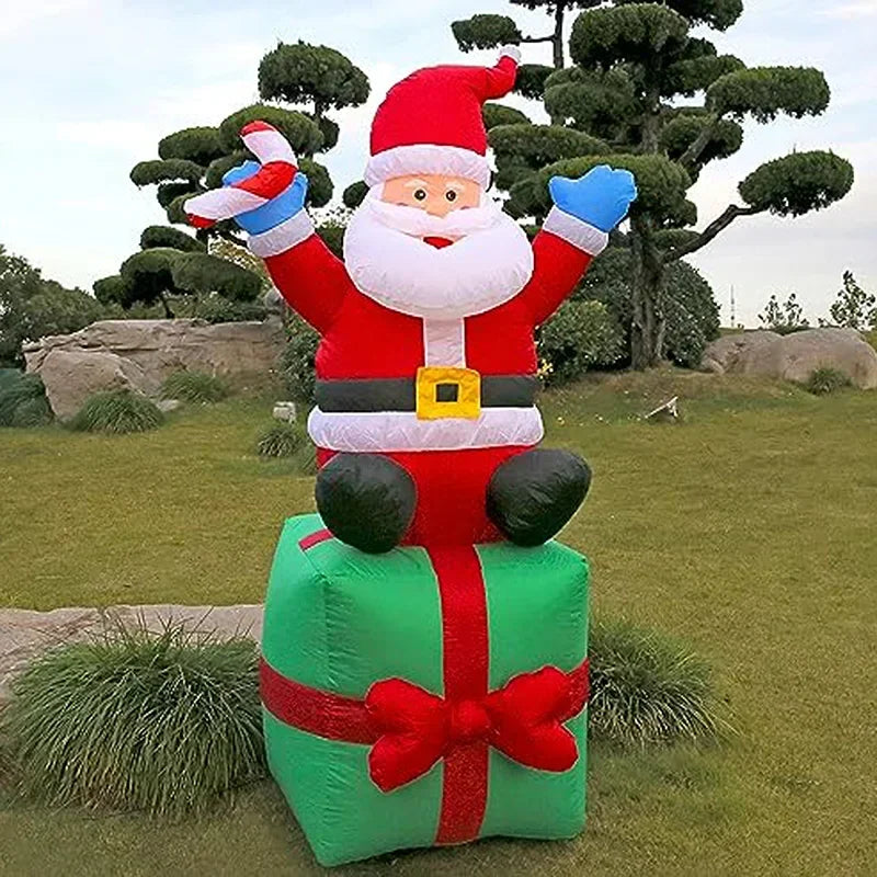 Santa Claus Stacking Gifts Christmas Decoration inflatable model Patio Props 1.8m Indoor and Outdoor Christmas Decoration