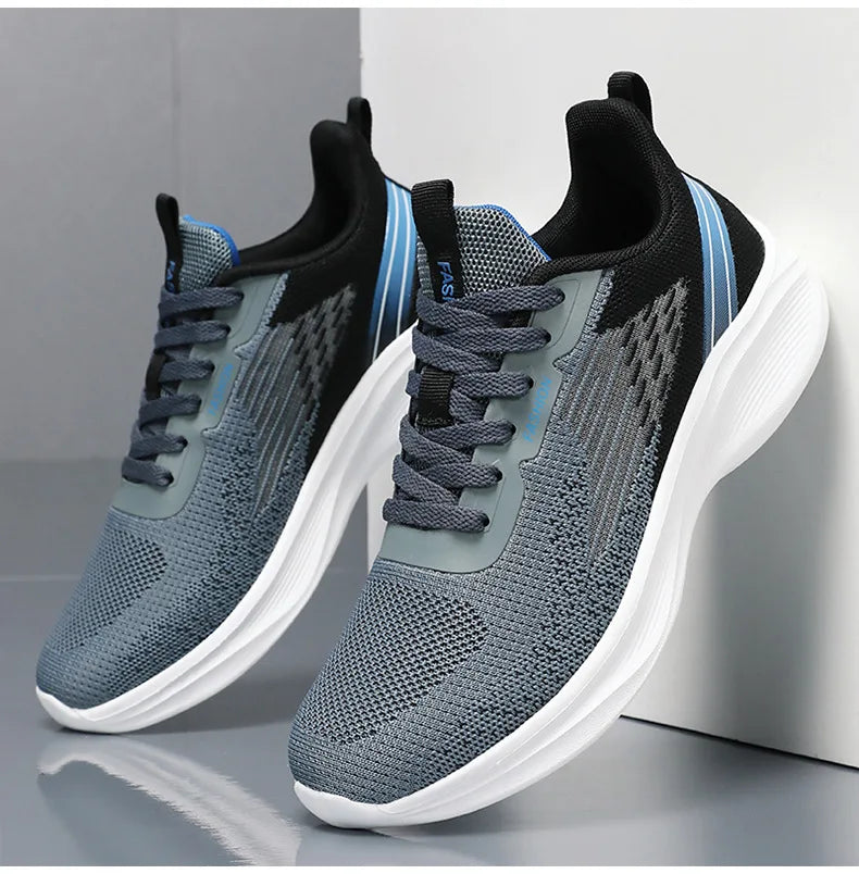 Sports single shoes flying woven Men's Shoes lace-up Soft sole Casual style men's Running shoes sneaker