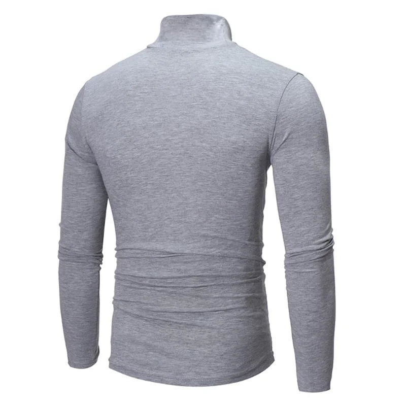 New Fashion Mens High Collar Long Sleeve T Shirt, Men's Fitness Workout Shirt Gym Training Tops Muscle Tees, Faith Graphic Tee