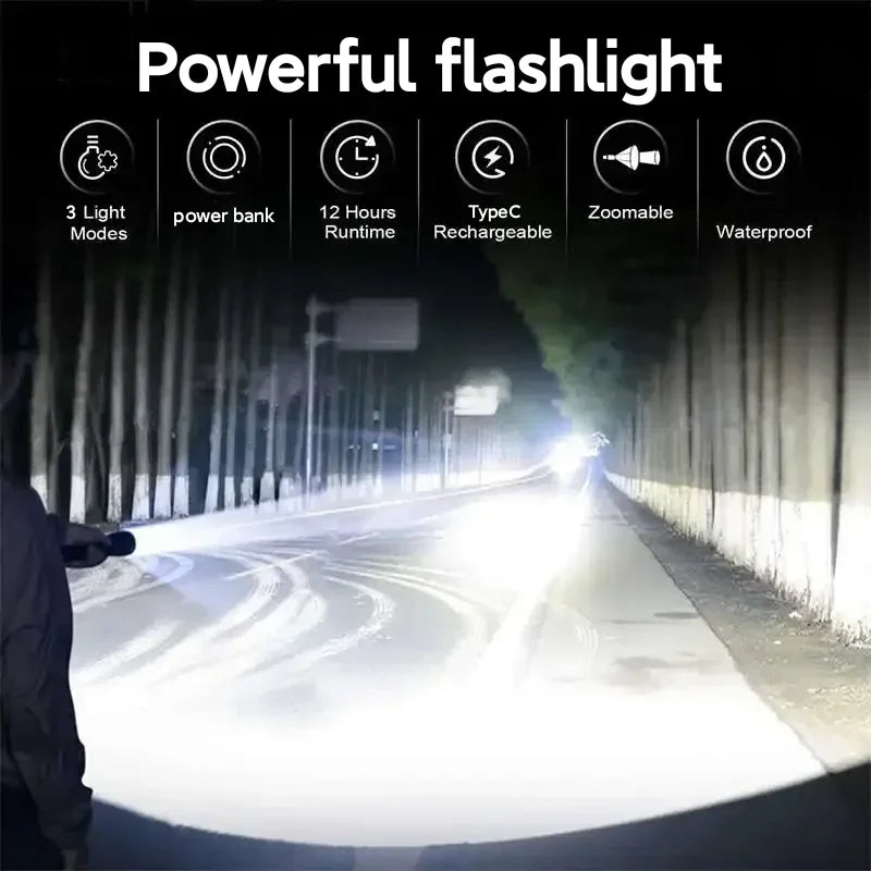 High Power Led Flashlights Built-in Battery 2000mah Tactical Flashlight Emergency Spotlight Most Powerful Lantern