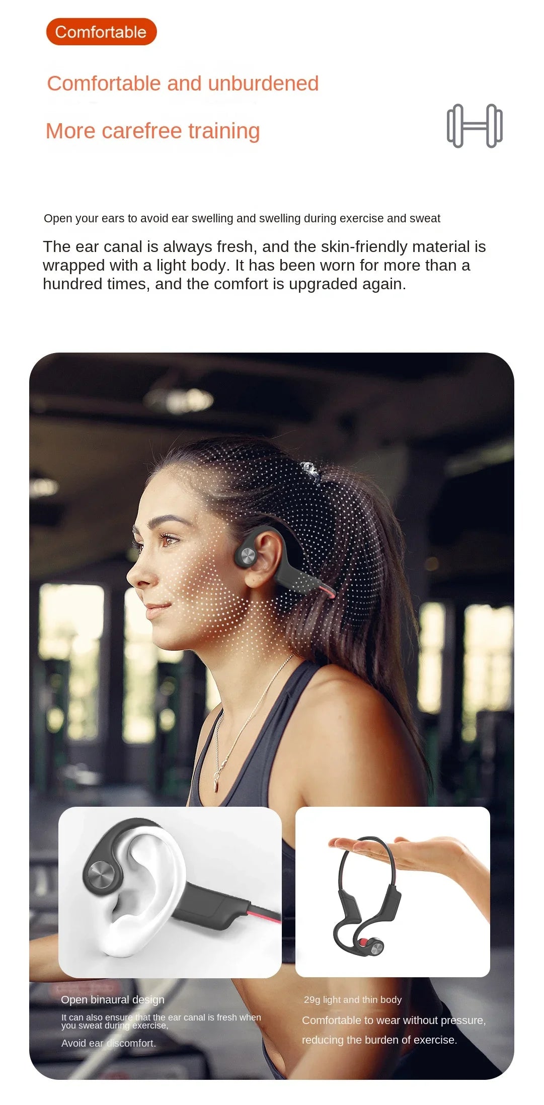 Open Ear bone conduction Night Running Luminous Sports Wireless Bone conduction Headsets for shokz openrun Bluetooth headphones