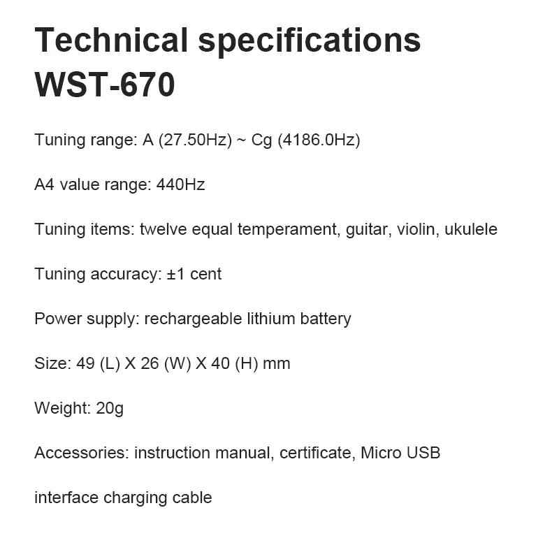 Cherub Rechargeable Electric Guitar Tuner Pedal Clip on Mini LCD Tuners for Chromatic Guitar Violin Ukulele Accessories WST-670