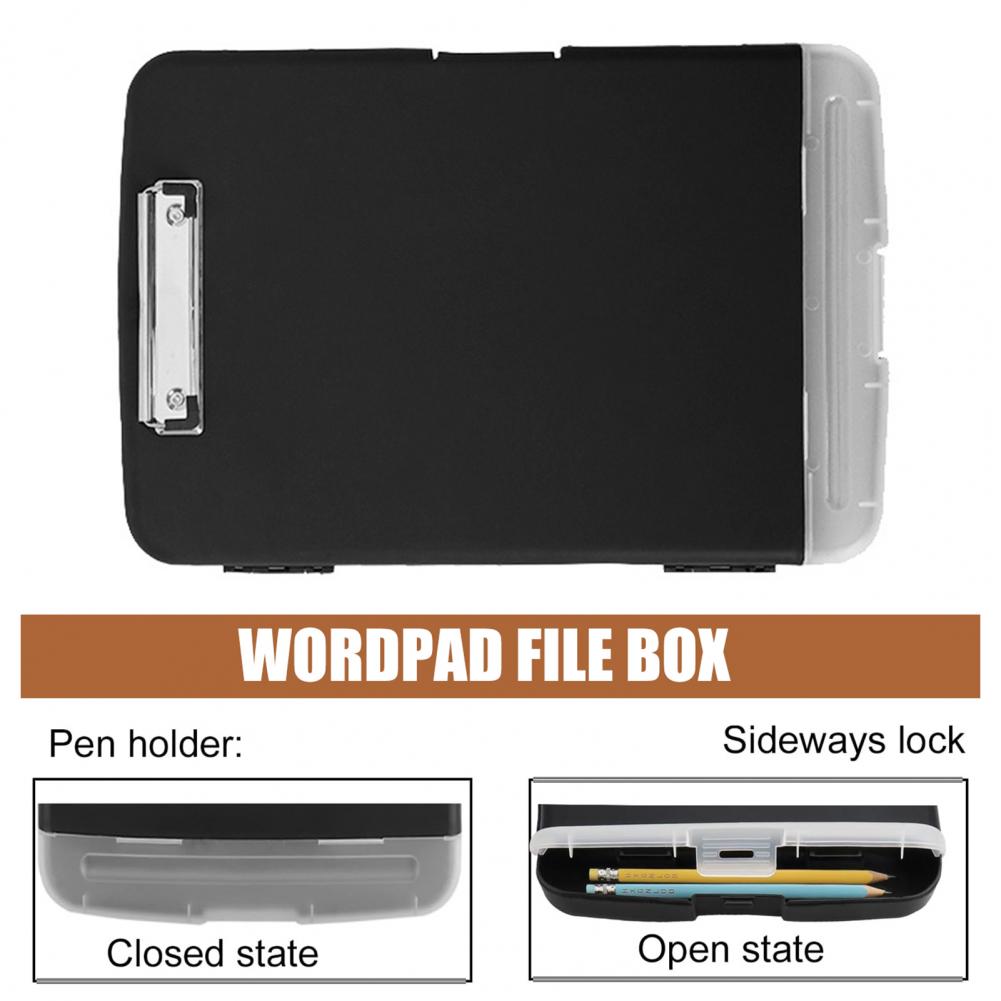 Heavy Duty Clipboard With Storage And Pen Holder Black Enclosed Clipboard Box Case For Nurses Drivers Contractors Teachers Home