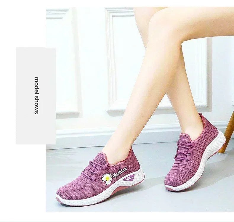 women's light running shoes Adult sneakers,net shoes, comfortable soft soled sneakers, women's breathable casual single shoes