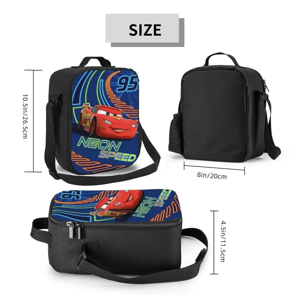 Lightning McQueen Racer Thermal Insulated Lunch Bag Women Lunch Tote for Kids School Children Storage Bento Food Box