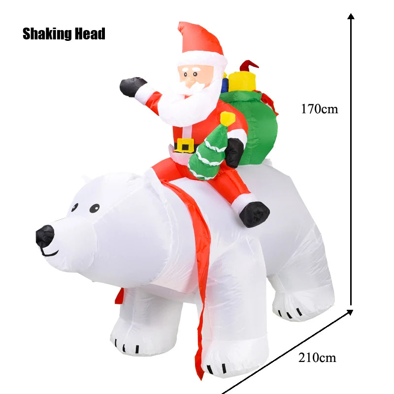 Christmas Decorations 1.8m Motorcycle Santa Claus Christmas inflatable