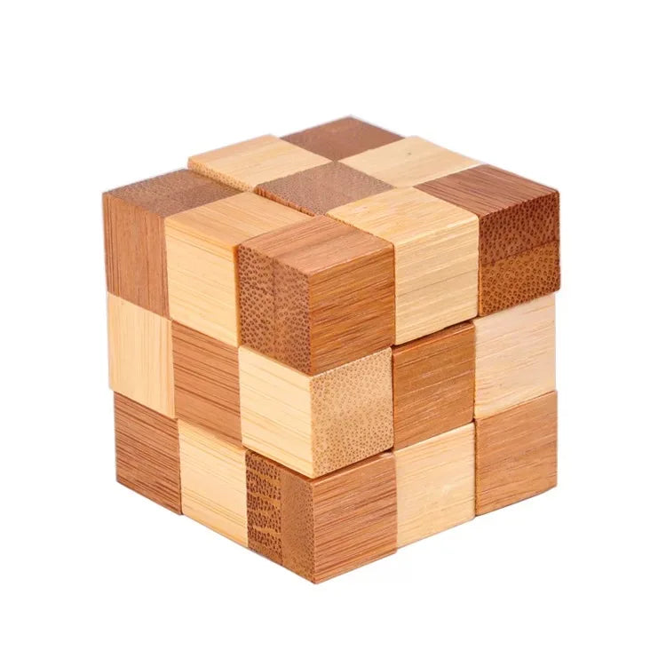 Brain Teaser Kong Ming Lock 3D Wooden Interlocking Burr Puzzles Game Toy For Adults Kids IQ Brain Teaser Kong