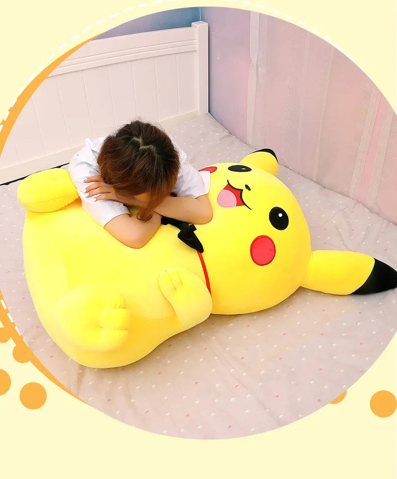 40-120cm Large Pokemon Plush Toys Pikachu Laugh Kawaii Anime Plushie Dolls Pokémon Soft Stuffed Giant Pillows Gifts for Children