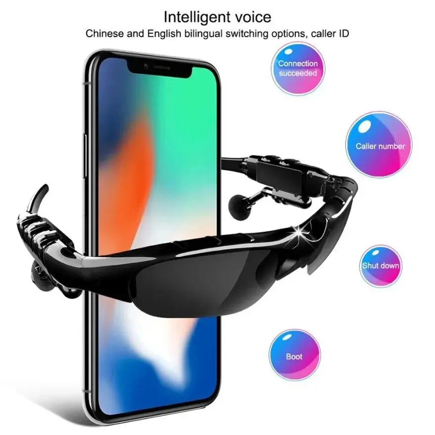 Sunglasses Wireless Headset with Mic Glasses Sunglasses for Driving Cycling Sports Noise Reduction Headphones