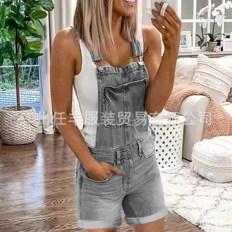 Women Rompers Jeans Jumpsuits One Piece Overalls Denim Shorts