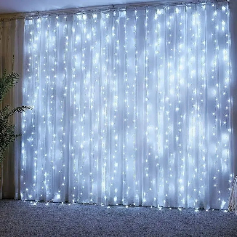 6/4/3M USB Curtain String Lights 8 Modes Fairy Light Christmas Tree Garland Light Party Bedroom Home Holiday Wedding Decoration