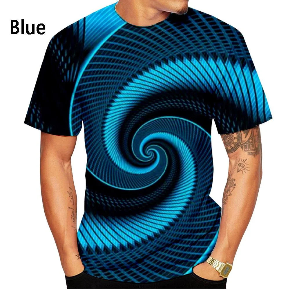 New Fashion Vertigo Hypnosis 3d Printed T-shirt Men and Women Summer Casual Short Sleeve Color Fluorescent Shirt Top