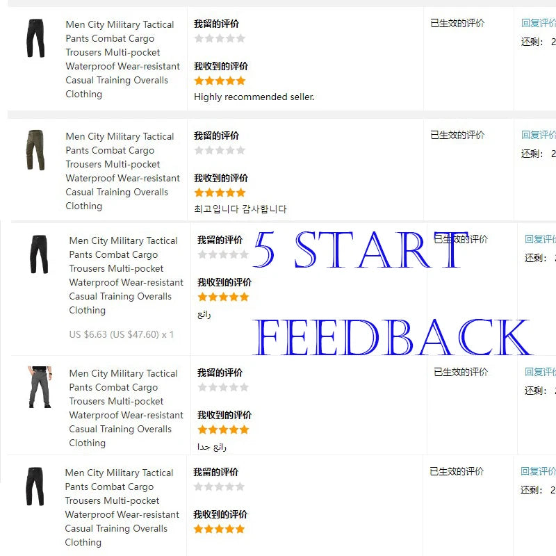 Men City Pants Cargo Trousers Multi-pocket Waterproof Wear-resistant Casual Training Overalls Clothing