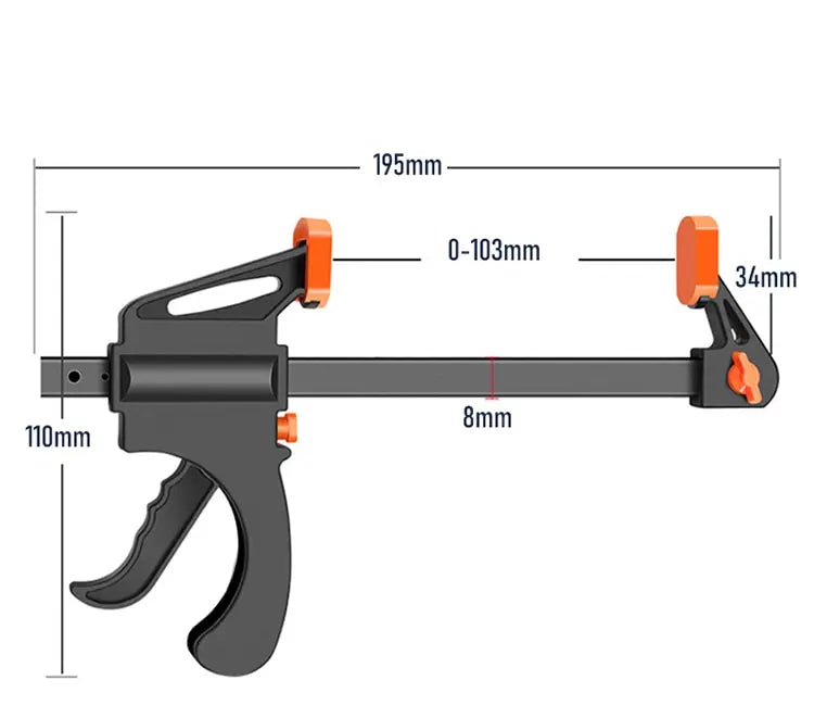 4Inch Mechanical Workshop Table F Clamp Fixed Kit Quick Ratchet Release Speed Squeeze Hard Wood