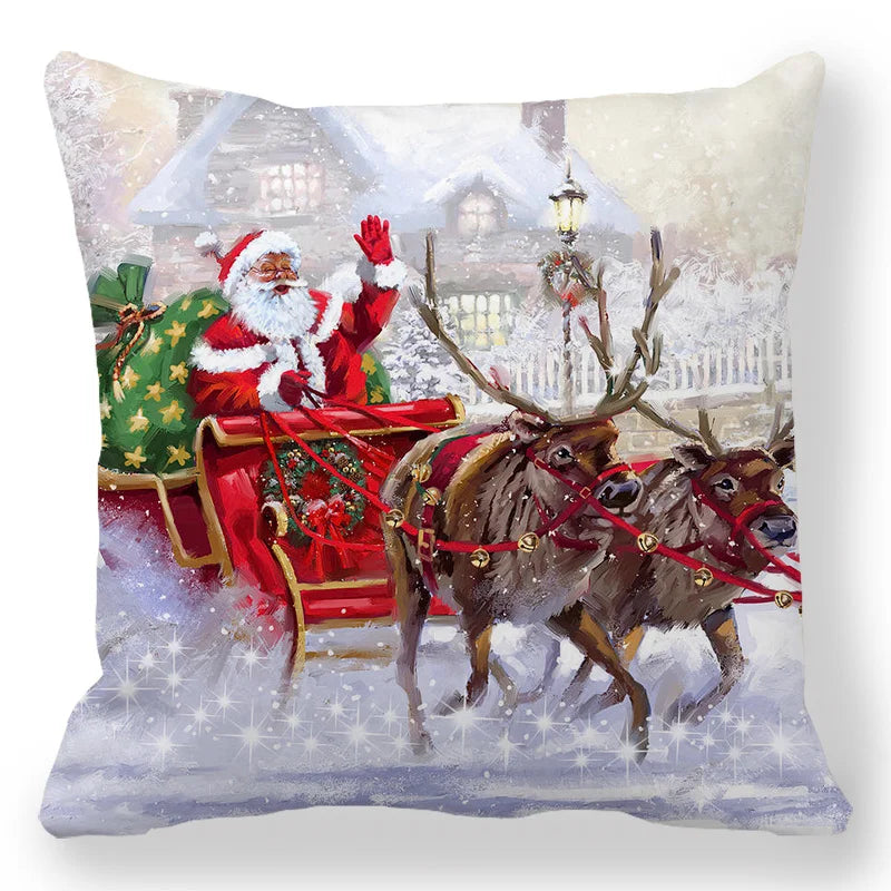 Christmas costume Santa and elk 45x45cm cushion cover ornament Natal Adornos de Navidad