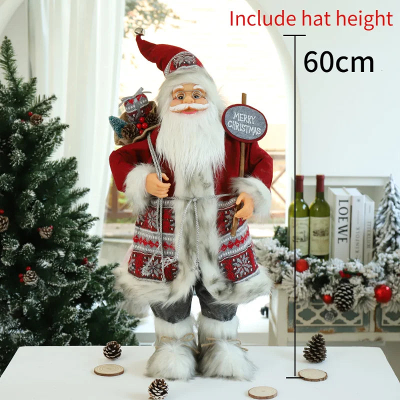 60cm Large Santa Claus Merry Christmas Decorations for Home Happy New Year Santa Claus Doll Window Decorations Home gift