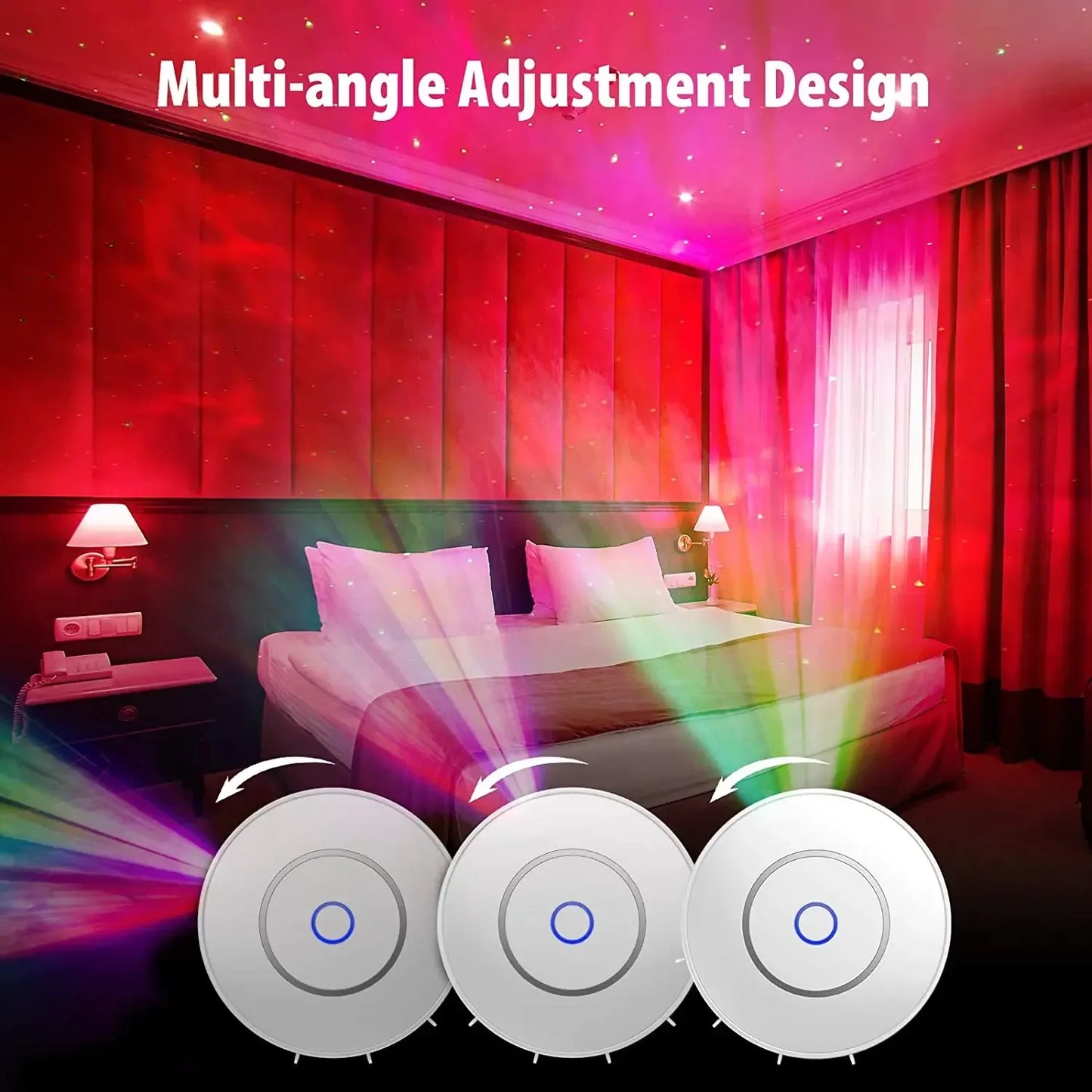 Smart Star Projector WiFi Laser Starry Sky Projector Waving Night Light Led Colorful APP Wireless Control Alexa Compatible