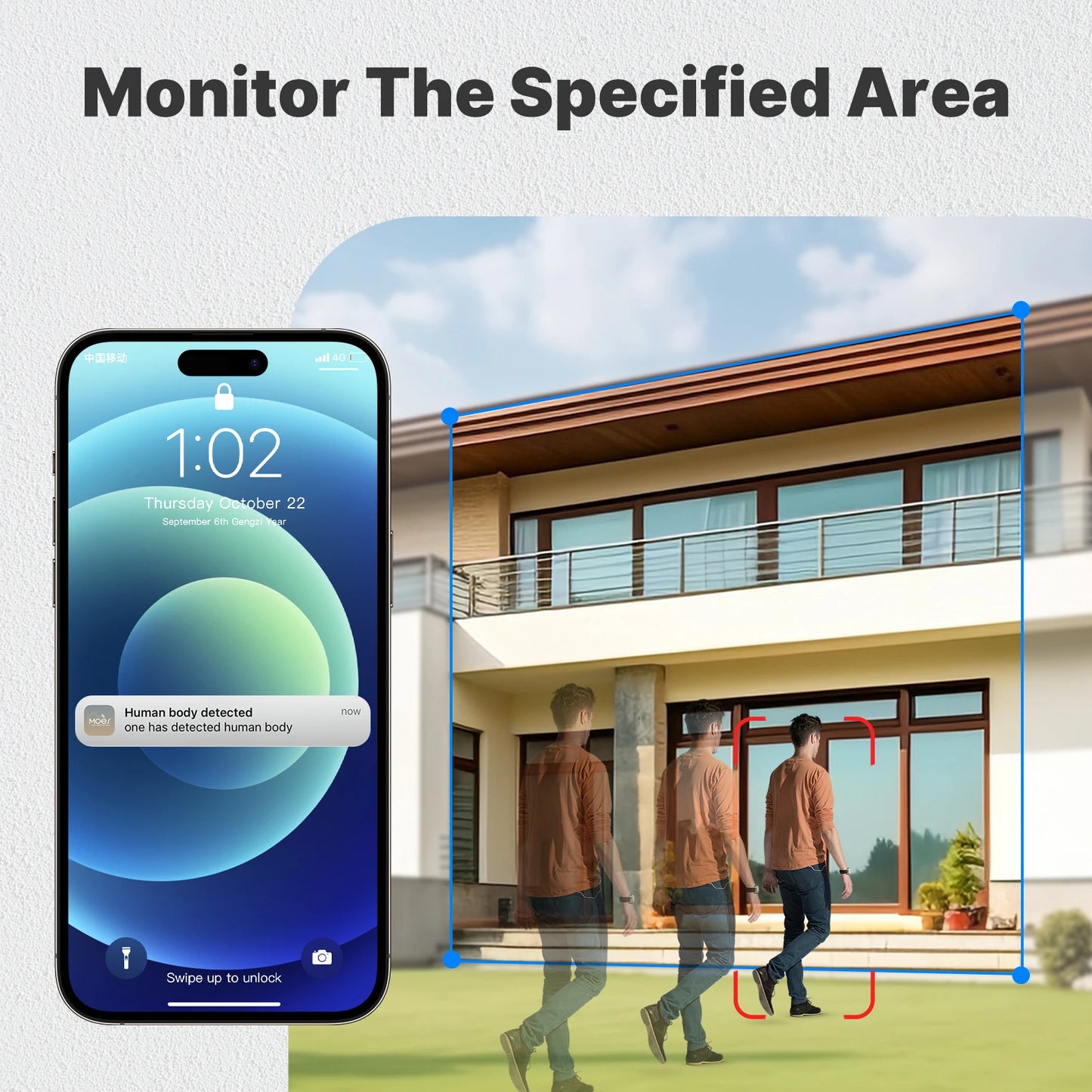 MOES Tuya WiFi 4MP Surveillance Smart Security Camera Solar Charging IP65 Waterproof Human Tracking Full Color Night Vision