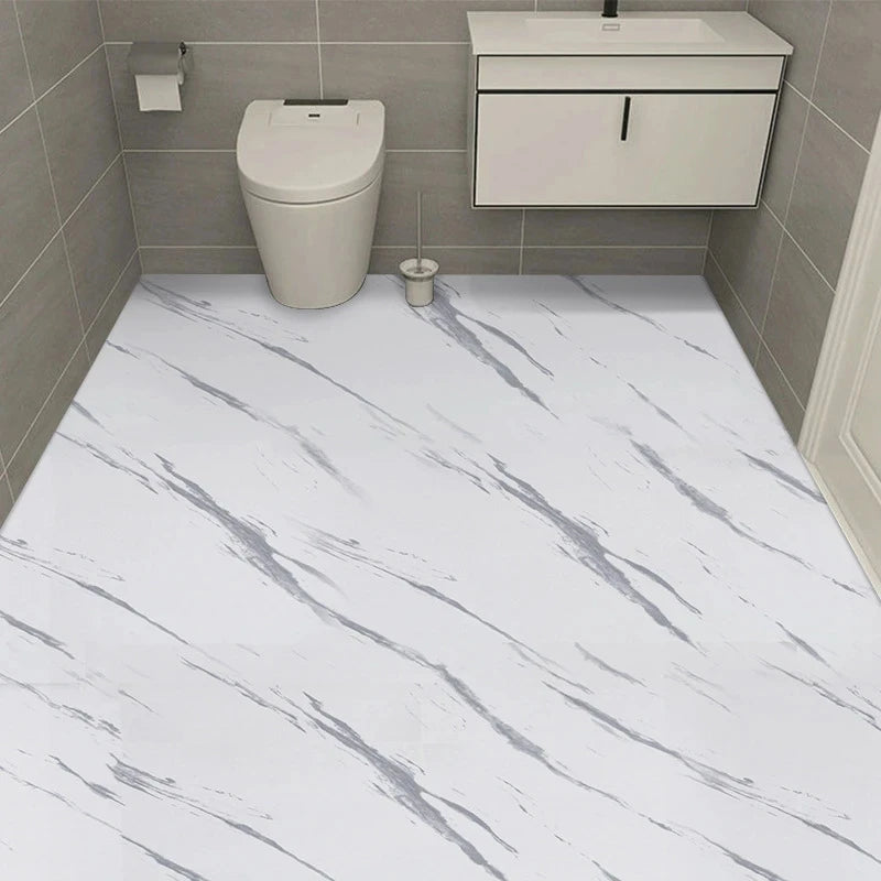 Simulated Thick Marble Tile Floor Sticker PVC Waterproof Self-adhesive Living room Toilet Kitchen Home Floor Decor Wall sticker