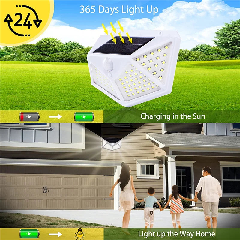 2/4/8/10PCS Solar Light Outdoor LED Wall Lamp PIR Motion Sensor Lamp Waterproof LED Lights For Garden Street Decoration