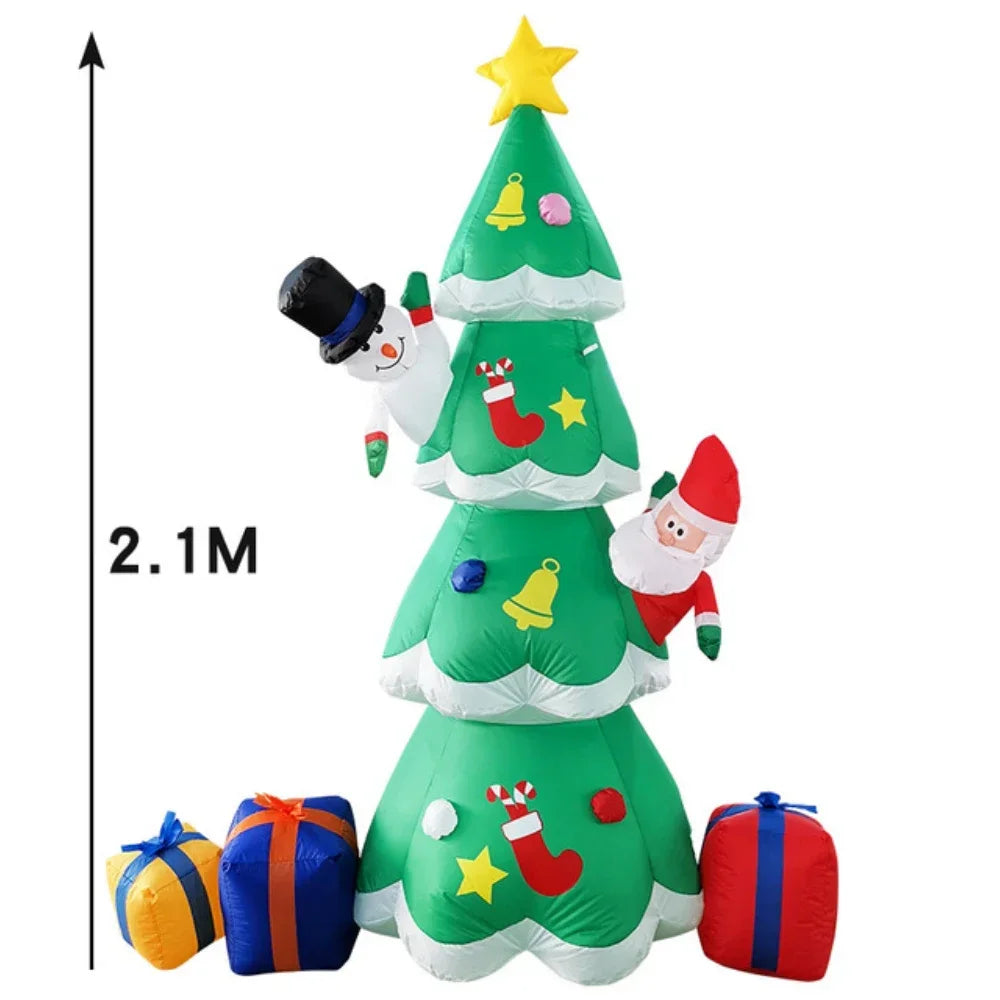 Christmas Inflatables Glowing Snowman Penguins Santa Claus with Built-in LED Decoration for Xmas