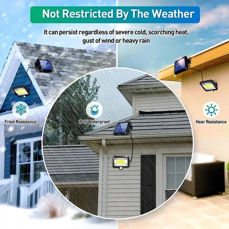 Solar Light COB Motion Sensor LED Yard Garden Solar Wall Light Power Supply Waterproof Home Outdoor Door Light