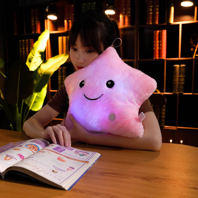 Cute Led Light Plush Toy Star Pillow Luminous Star Throw Pillow With Colorful Light KidsToy Birthday Christmas Gift