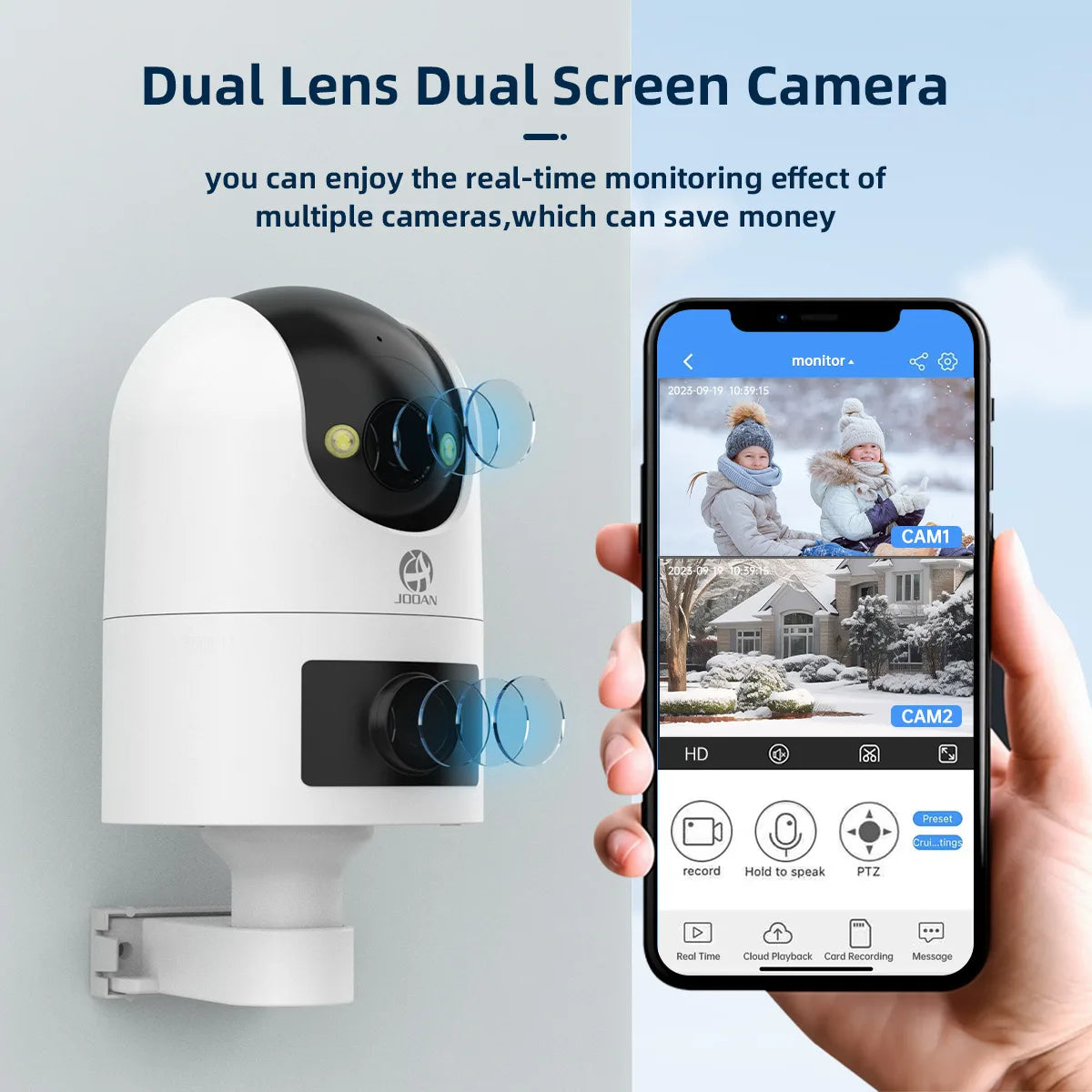 10MP 6MP PTZ WIFI Camera Outdoor Dual Lens Dual Screen IP Camera AI Tracking Security Protection CCTV Surveillance Camera