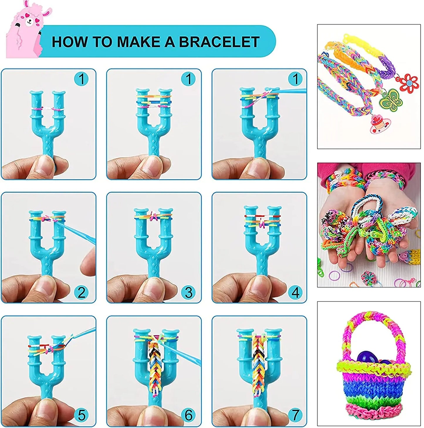 600pcs Colorful Loom Rubber Bands Set 12 Colors DIY Rubber Bands Loom Bands Bracelet Making Kit Gift for Girls Kids Art Craft