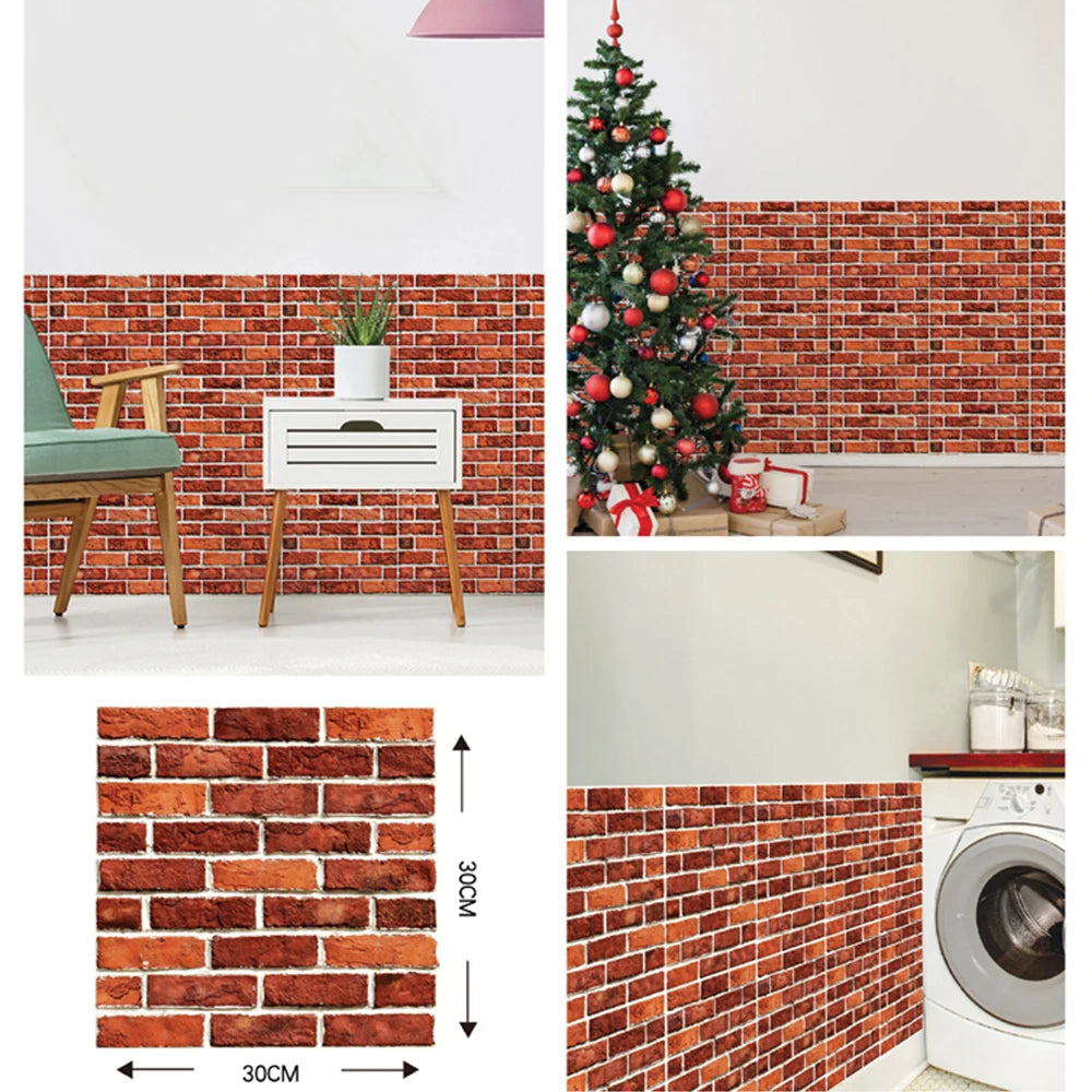 3D Wall Sticker Imitation Brick Wallpaper Decor Waterproof Self Adhesive Wall Stickers Home Decor Living Room Kitchen 5/10/20Pcs