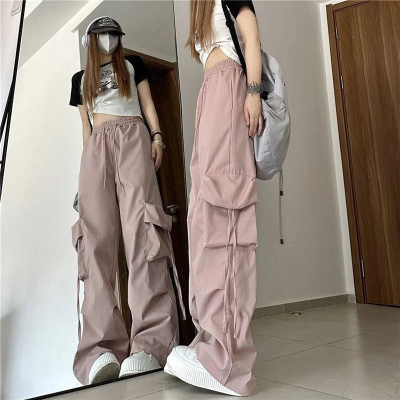 Cargo Pant Women Hip Hop Loose Casual Trousers American High Waist Big Pockets