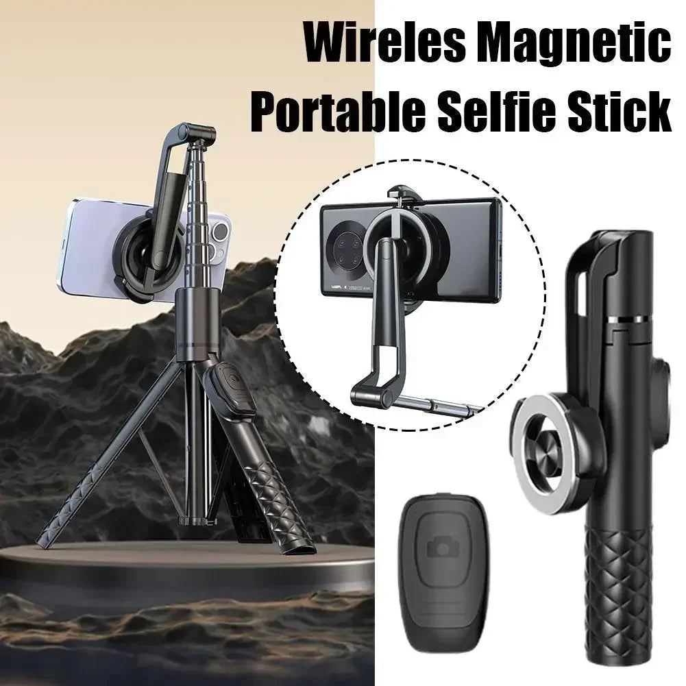 Mobile Phone Portable Wireless Magnetic Selfie Stick Tripod Foldable With Remote For iPhone Samsung