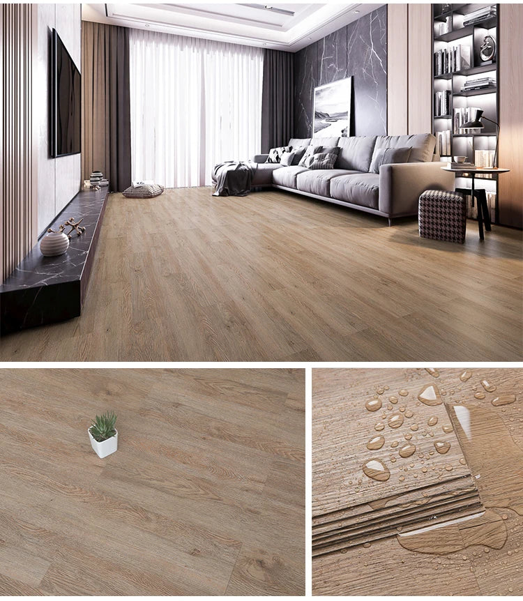 Wood Grain Floor Sticker XPE Foam 3d Wall Sticker Waterproof Self-adhesive for Living room