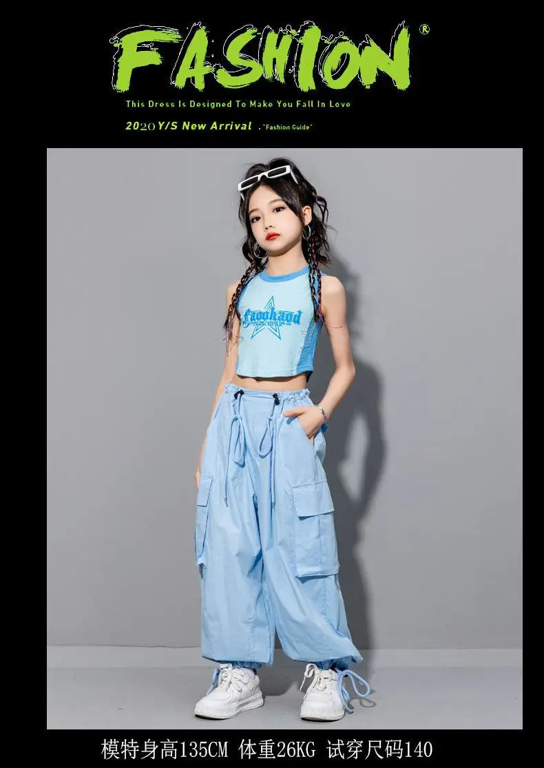 Girls Loose Casual Cargo Pants Fashion Korean Street Style Hip Hop Trousers Wide Leg Pants with Belt for School Vacation Daily