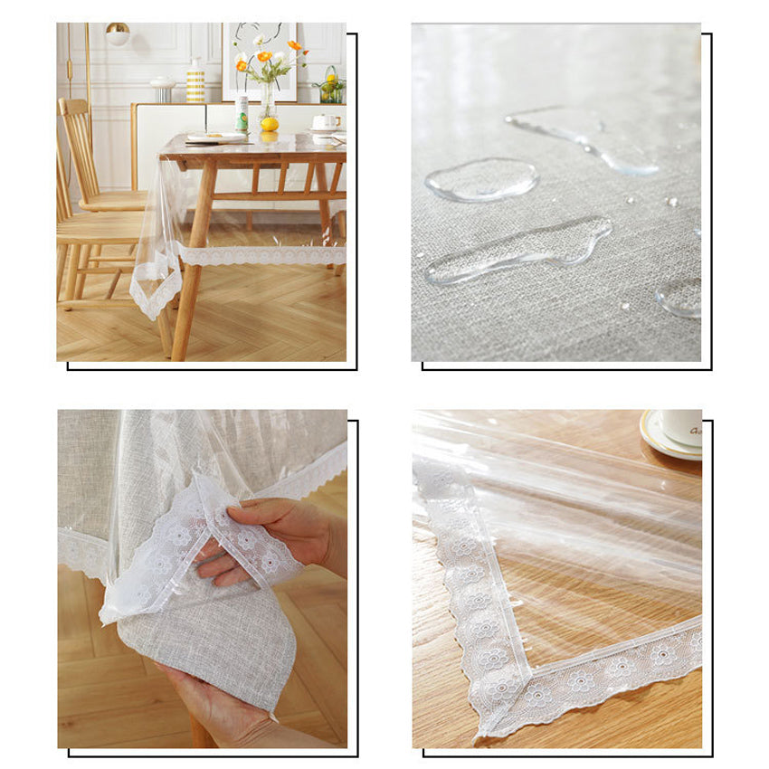 Transparent Tablecloth Waterproof Oil-proof PVC Table Cloth for Home Kitchen Dining Table Decorative Protective Cover